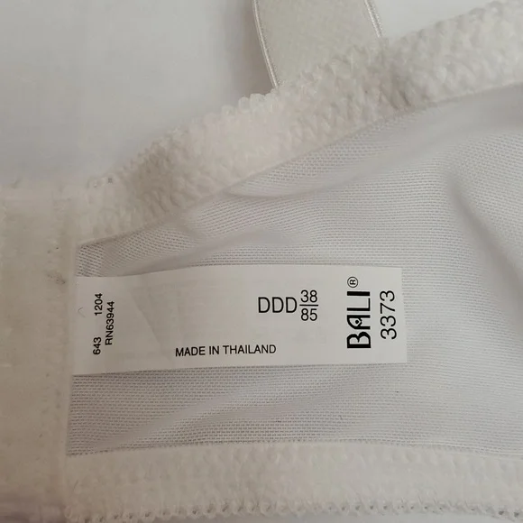 BALI Lace Desire Minimizer White Embroidered Underwire Bra 38Ddd - Picture 9 of 15